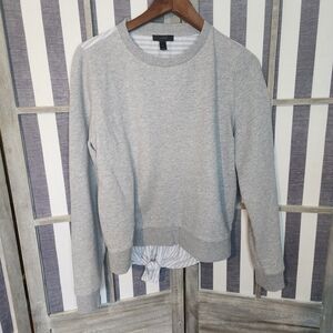J. Crew Gray and Blue Striped Crewneck Almost 100% Cotton